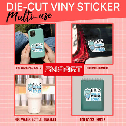 3Pcs Nursing Student Stickers Nurse Medical Vinyl Waterproof Decals 2in