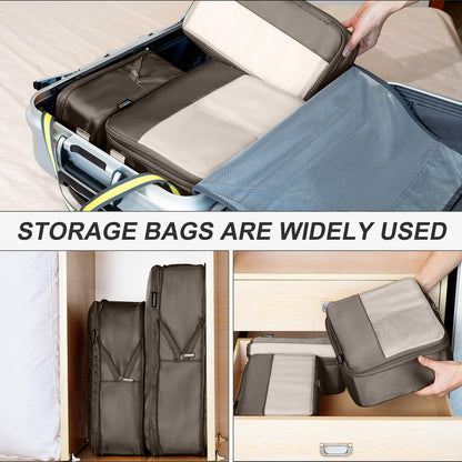 SOARSAIL Compression Packing Cubes 6 Pack Travel Organizer Charcoal Gray