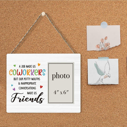 CIANMGD Funny Coworker Gift Wood Picture Frame 4x6 Work Bestie