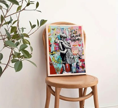 YYFARTFQ Graffiti Wall Art Canvas Poster Colorful Abstract Print 12x16 Unframed