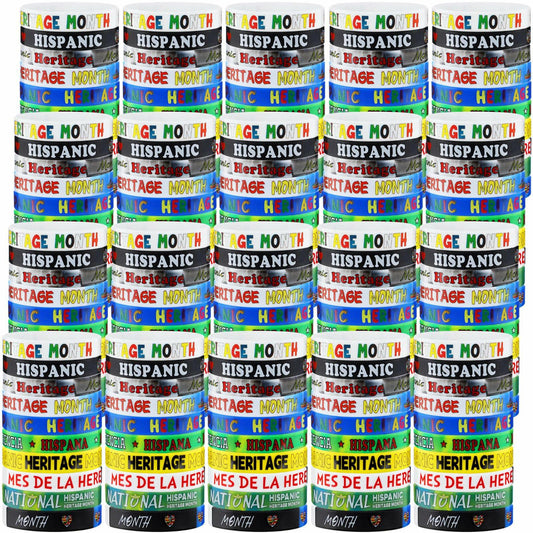VioraWhite 400pcs Hispanic Heritage Month Silicone Rubber Bracelets Bulk