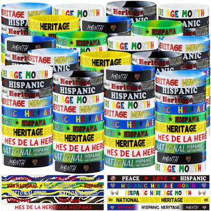 VioraWhite 400pcs Hispanic Heritage Month Silicone Rubber Bracelets Bulk