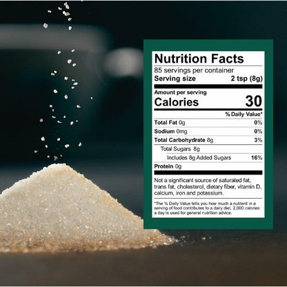 Wholesome Sweeteners Unrefined Cane Sugar 24oz Fair Trade Non GMO Vegan