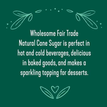 Wholesome Sweeteners Unrefined Cane Sugar 24oz Fair Trade Non GMO Vegan