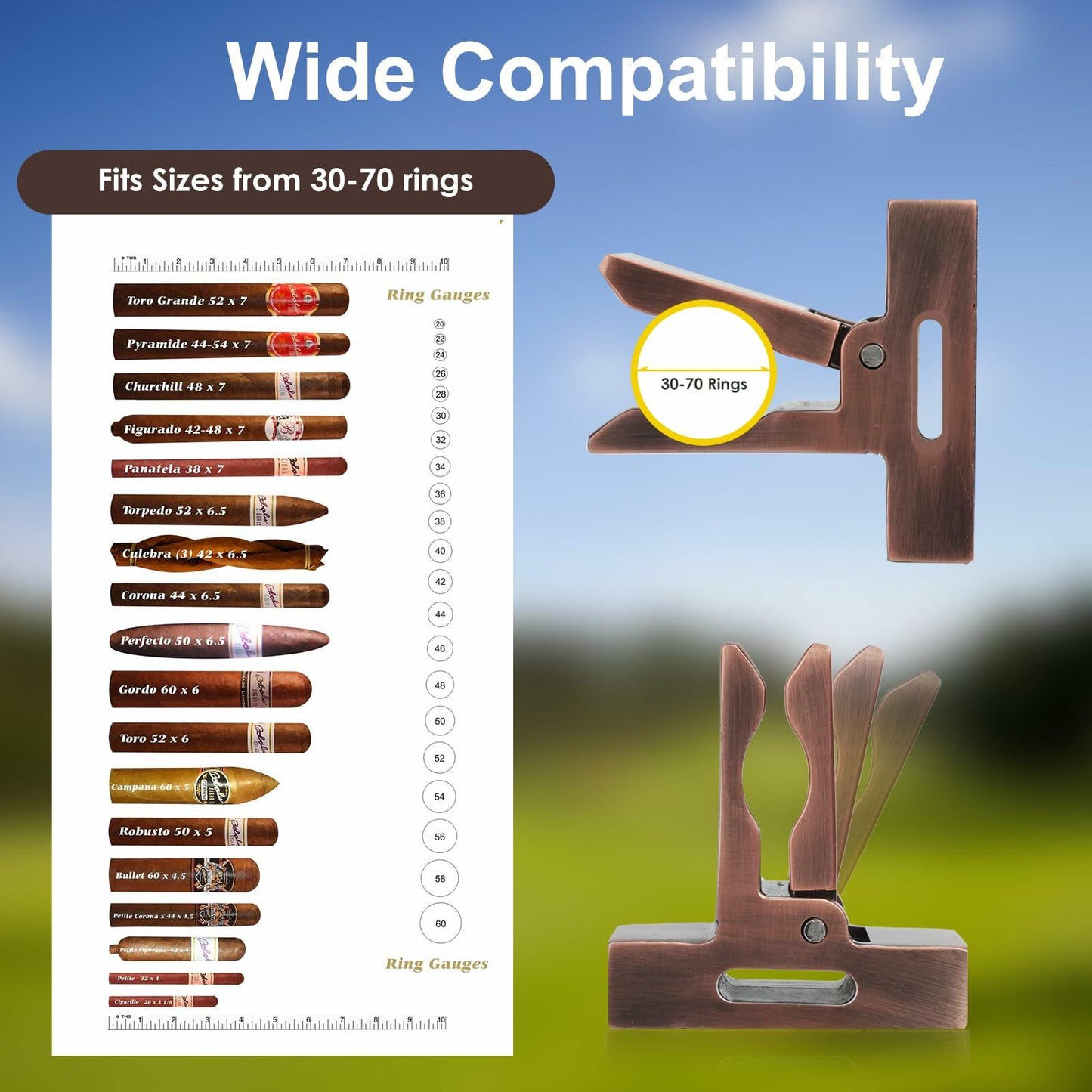 HsnChrm Magnetic Cigar Holder Golf Cart Mount Glossy Zinc Alloy Clip Strap