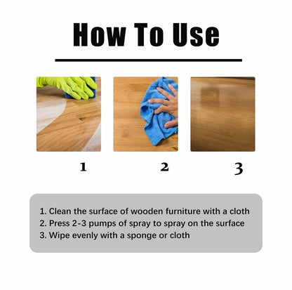 SHINEPAC Beeswax Spray Repair Agent 2pcs 120ml Wood Leather Furniture Polish