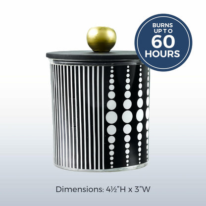 PartyLite Iced Snowberries Jar Candle Black White Gold Lid 3.875x5.5in