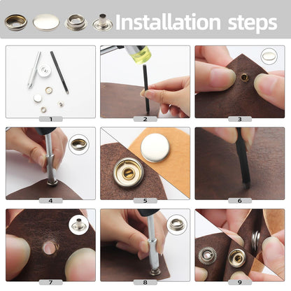 BIOUU 363PCS Stainless Steel Canvas Snap Fastener Kit for Boat Covers