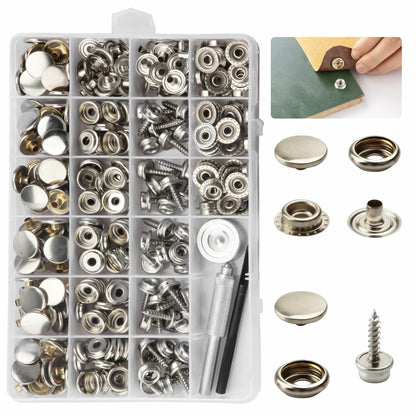 BIOUU 363PCS Stainless Steel Canvas Snap Fastener Kit for Boat Covers