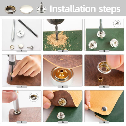 BIOUU 363PCS Stainless Steel Canvas Snap Fastener Kit for Boat Covers