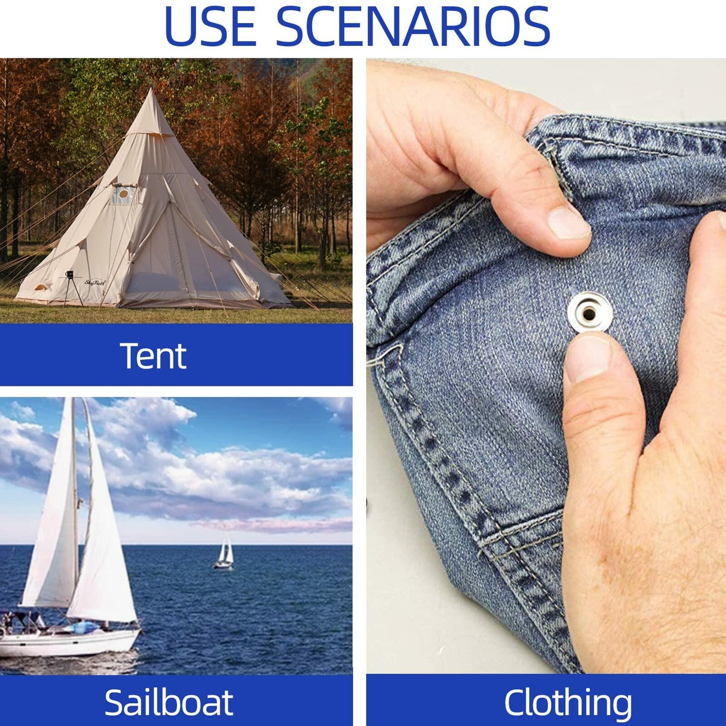 BIOUU 363PCS Stainless Steel Canvas Snap Fastener Kit for Boat Covers