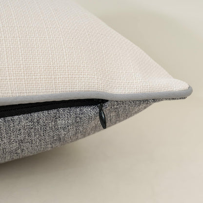 Yangest Patchwork Pillow Cover Luxury Cotton Linen Gray 24x24 Inch