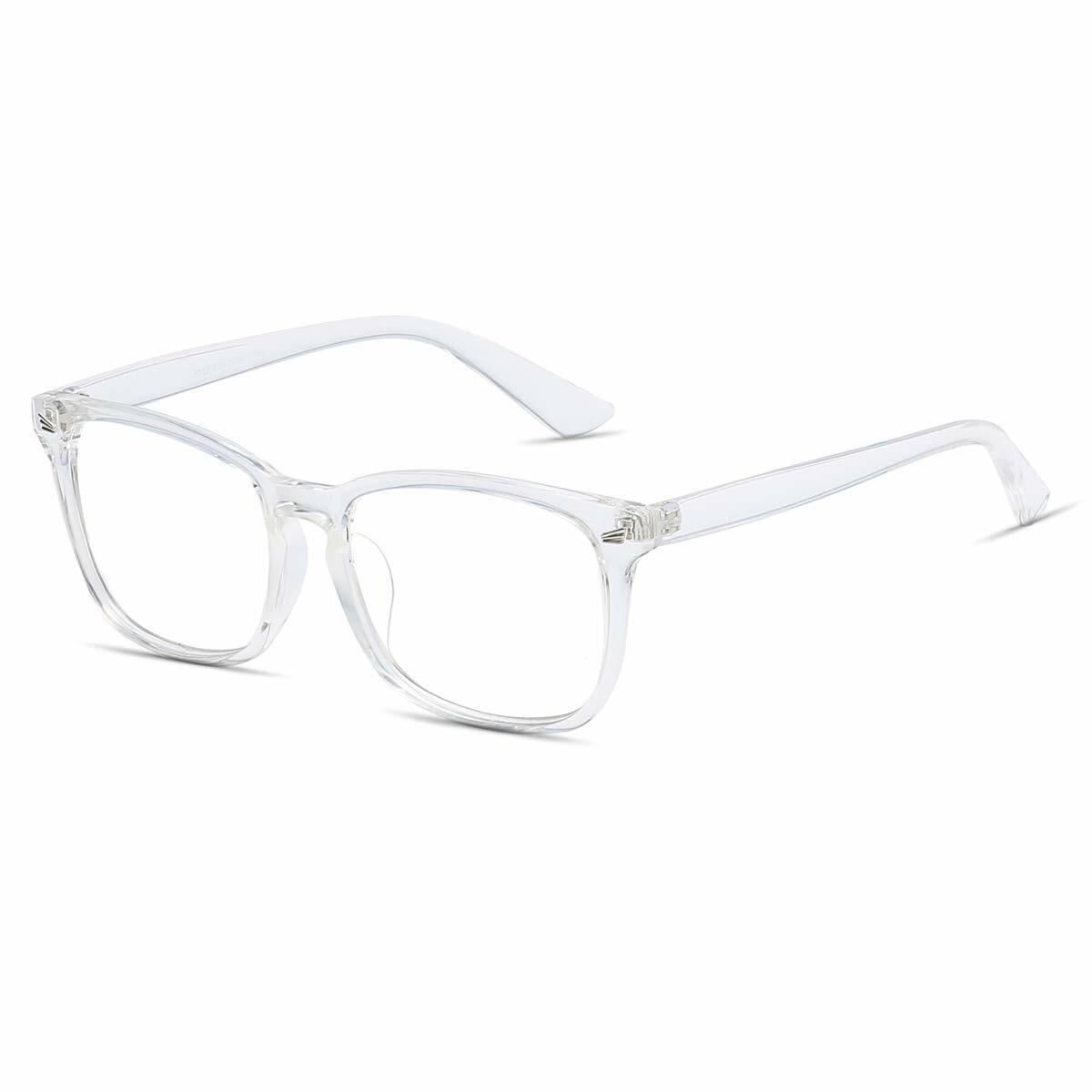VEOFEMLEA Square Anti-Blue Light Glasses Transparent Frame Unisex