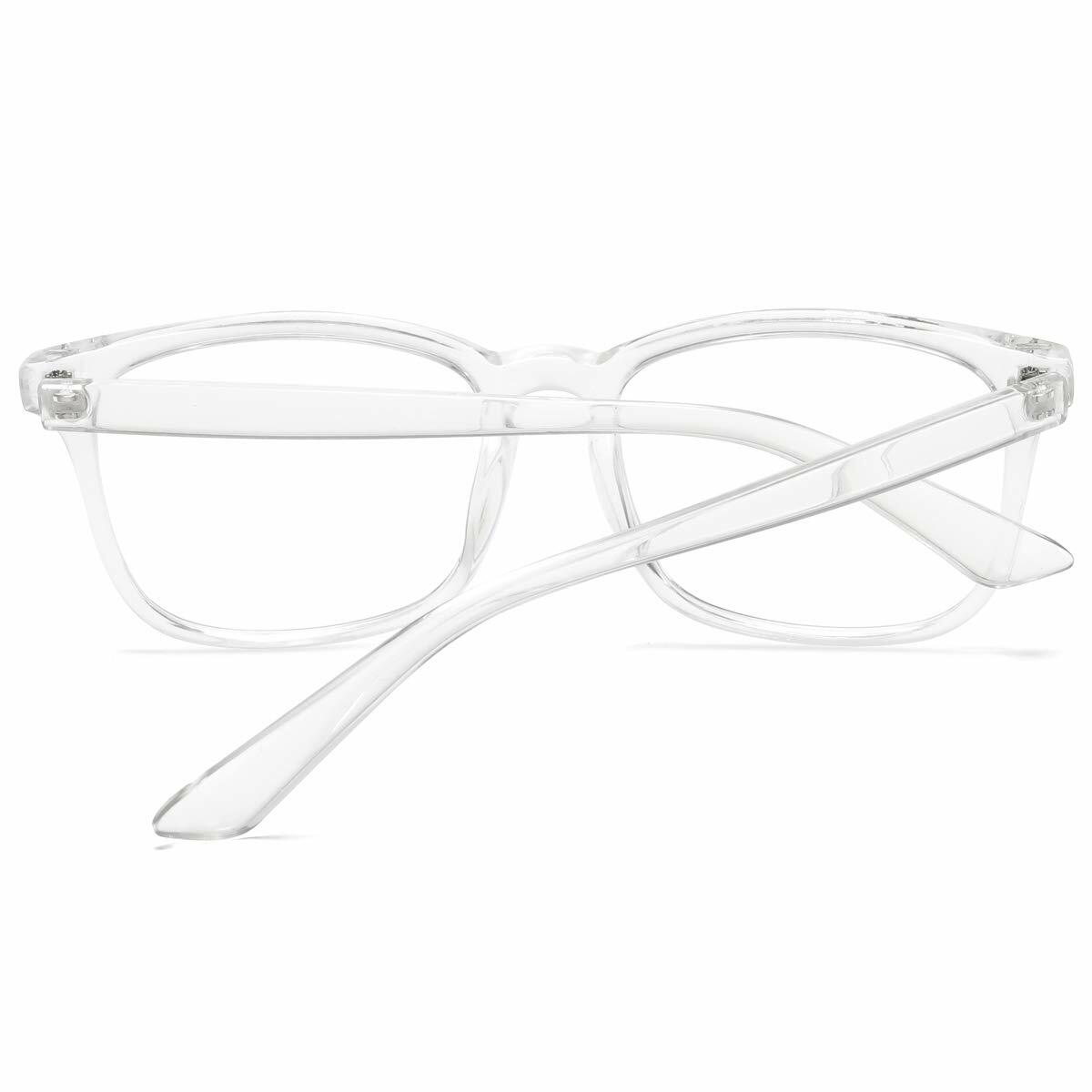 VEOFEMLEA Square Anti-Blue Light Glasses Transparent Frame Unisex