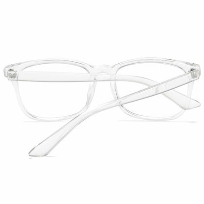VEOFEMLEA Square Anti-Blue Light Glasses Transparent Frame Unisex