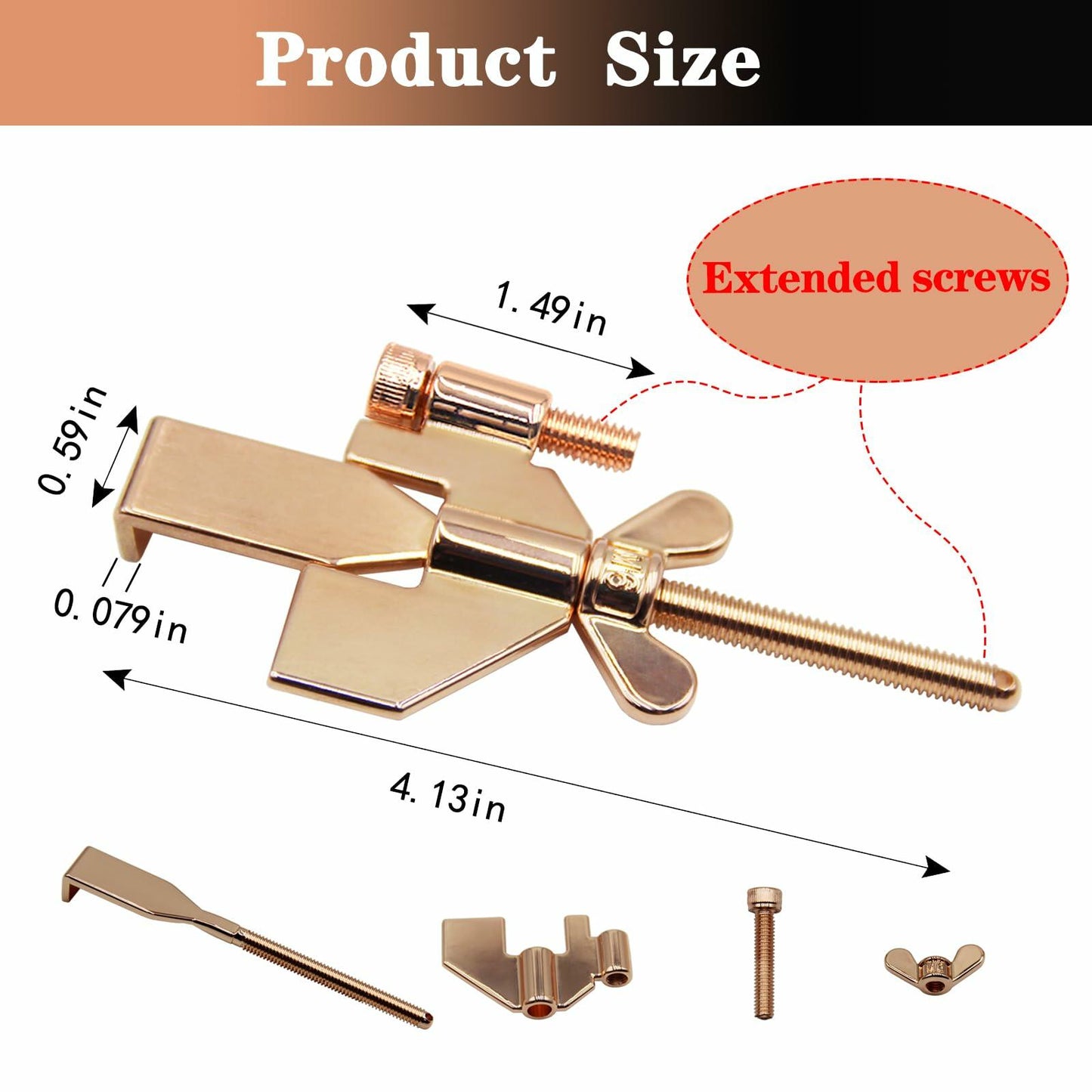 Fosdonge Portable Door Lock Security Stoppers Travel Rose Gold 3 Pack