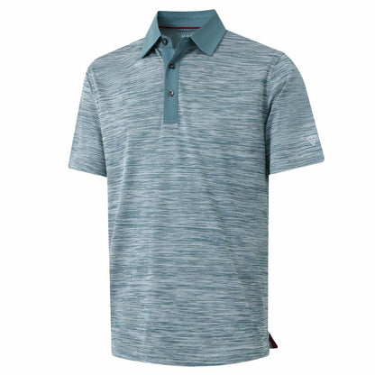 M MAELREG Mens Golf Polo Shirt Short Sleeve Dry Fit Heather Slate Green Size 3XL