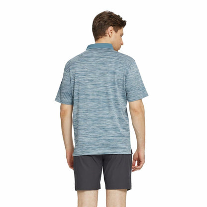 M MAELREG Mens Golf Polo Shirt Short Sleeve Dry Fit Heather Slate Green Size 3XL