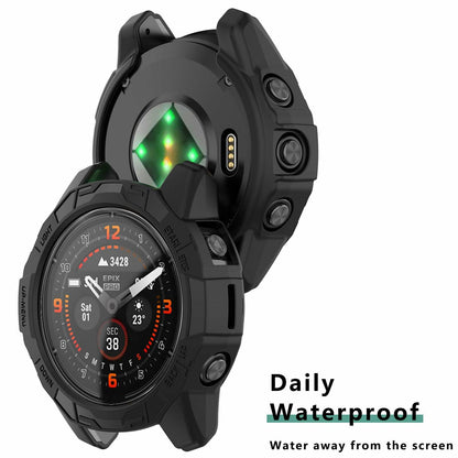 Msvueioe Garmin Fenix E 47MM Case Tempered Glass Screen Protector 5PC Black