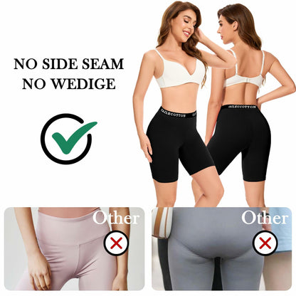 CAILECOTTON Womens Cotton Boxer Briefs Seamless Full Coverage Black 1 Pack S
