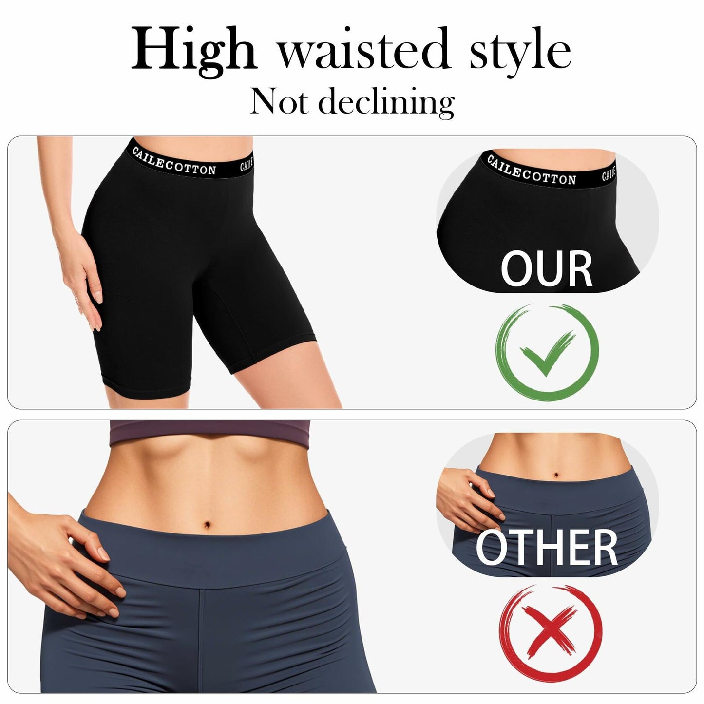 CAILECOTTON Womens Cotton Boxer Briefs Seamless Full Coverage Black 1 Pack S