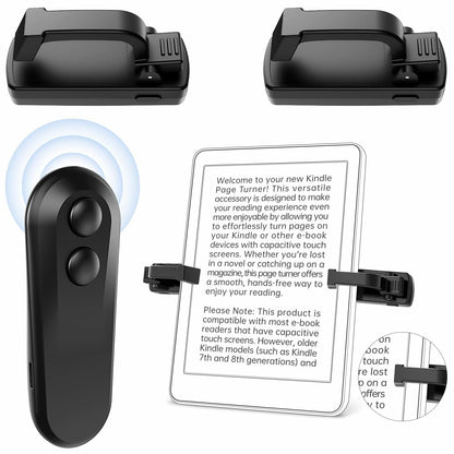 TeoTeeo Remote Control Page Turner for Kindle Paperwhite Black No Text Blocking