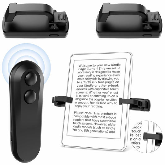 TeoTeeo Remote Control Page Turner for Kindle Paperwhite Black No Text Blocking