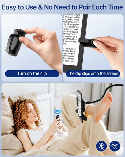 TeoTeeo Remote Control Page Turner for Kindle Paperwhite Black No Text Blocking