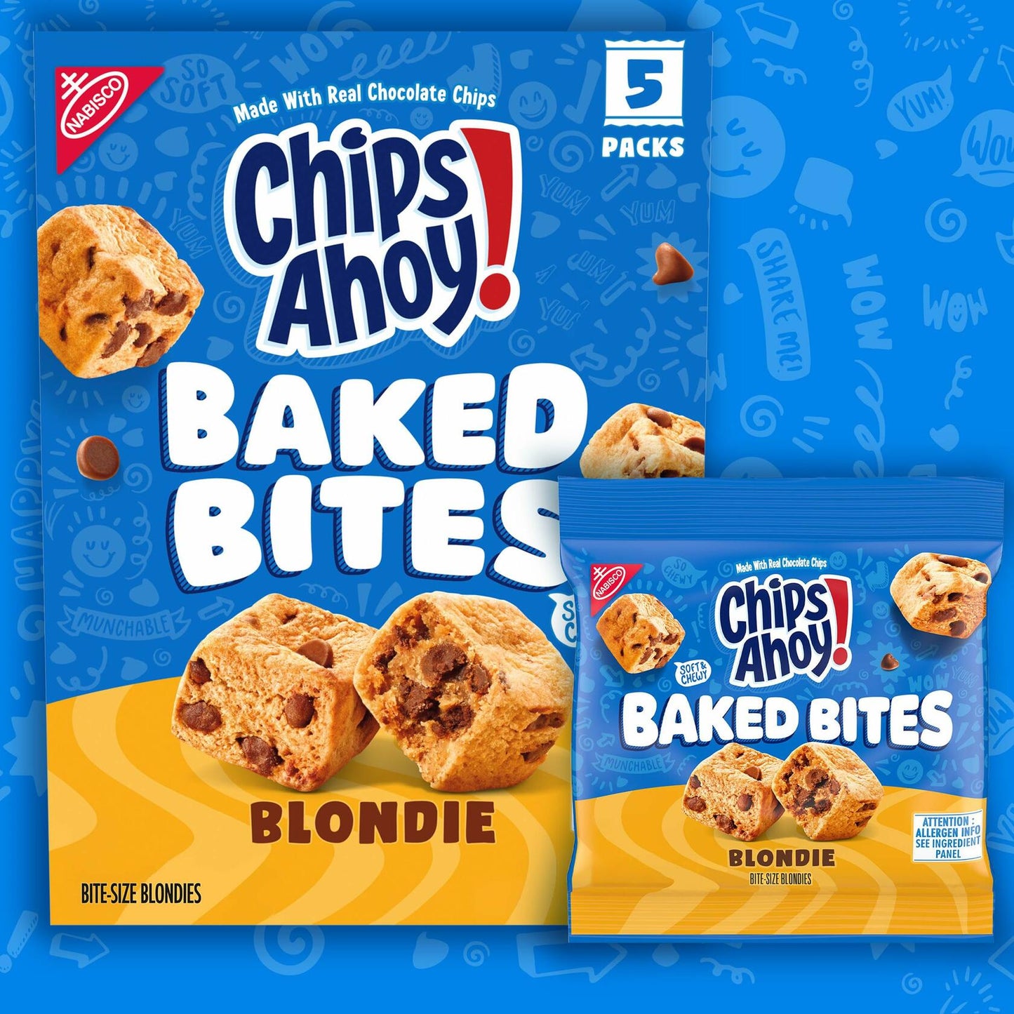 BestBy01/26 Chips Ahoy Baked Bites Blondie Vanilla 5x1.5oz Snack Packs