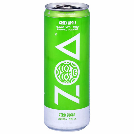 ZOA Energy Drink Green Apple Zero Sugar Electrolytes 12 Fl Oz