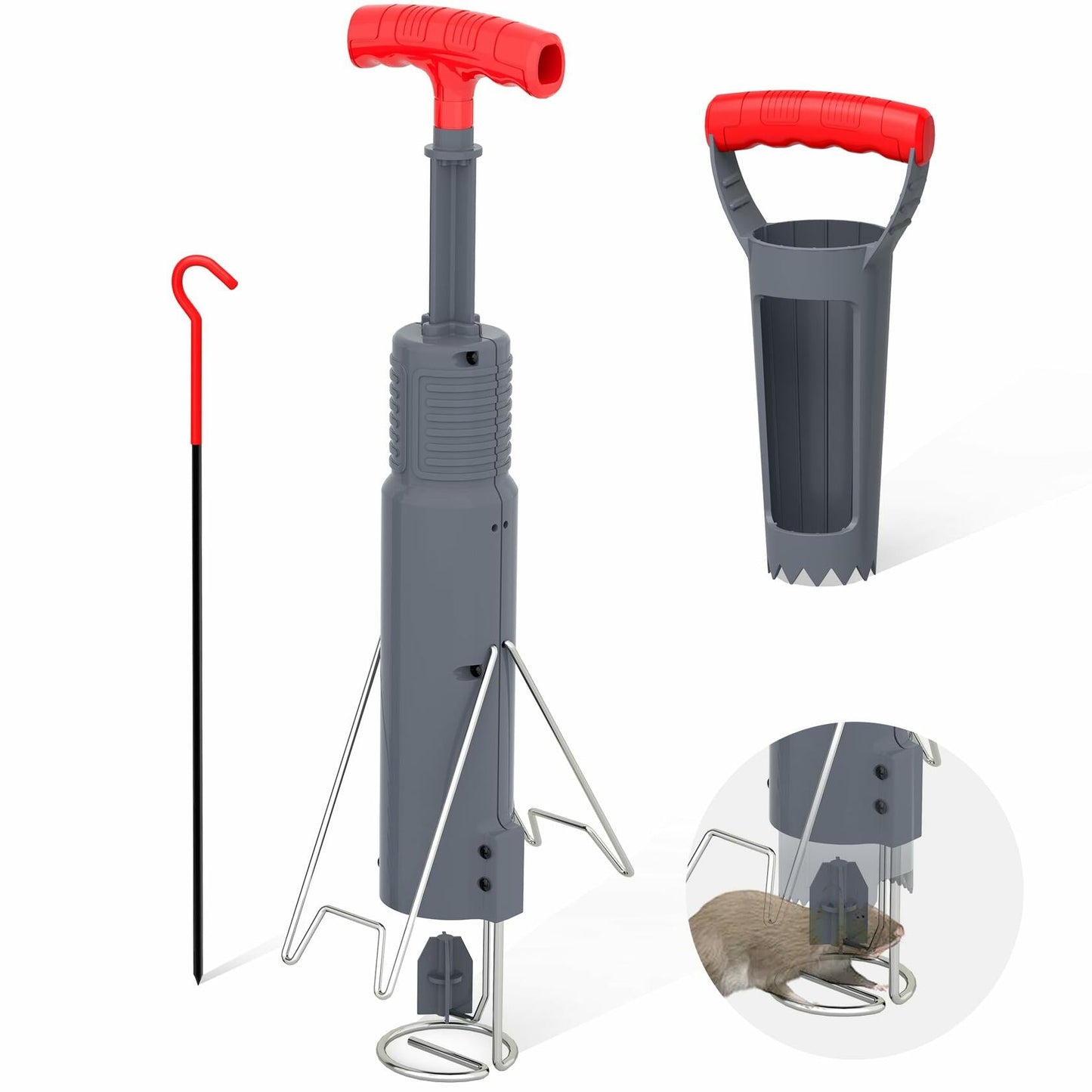 BUGNIX Gopher Mole Trap Set Garden Farm Lawn Control Reusable No Bait