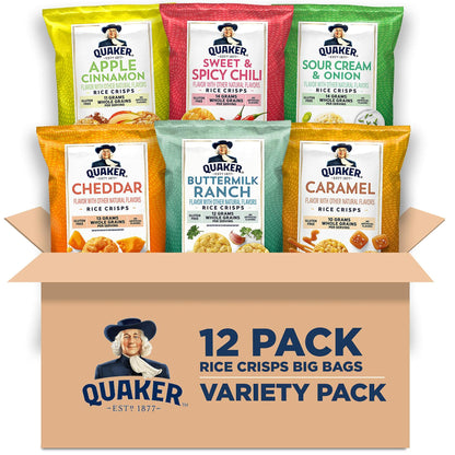 BestBy11/25 Quaker Rice Crisps 6 Flavor Variety Pack 12 Count