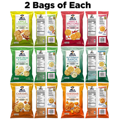 BestBy11/25 Quaker Rice Crisps 6 Flavor Variety Pack 12 Count