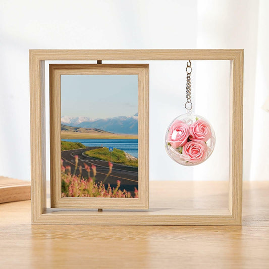 Beydodo 4x6 MDF Double-Sided Floating Photo Frame Tabletop Vertical 1 Pack
