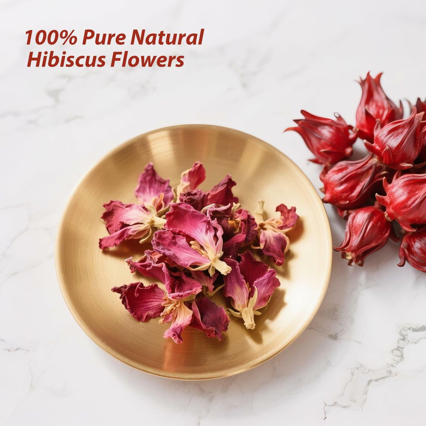 Yetypy Pure Natural Hibiscus Tea Bags 50 Count Caffeine-Free Antioxidants
