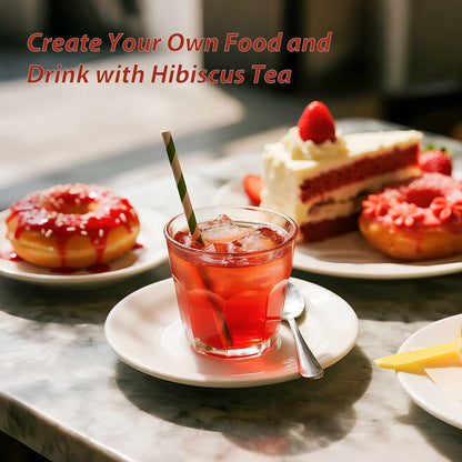 Yetypy Pure Natural Hibiscus Tea Bags 50 Count Caffeine-Free Antioxidants