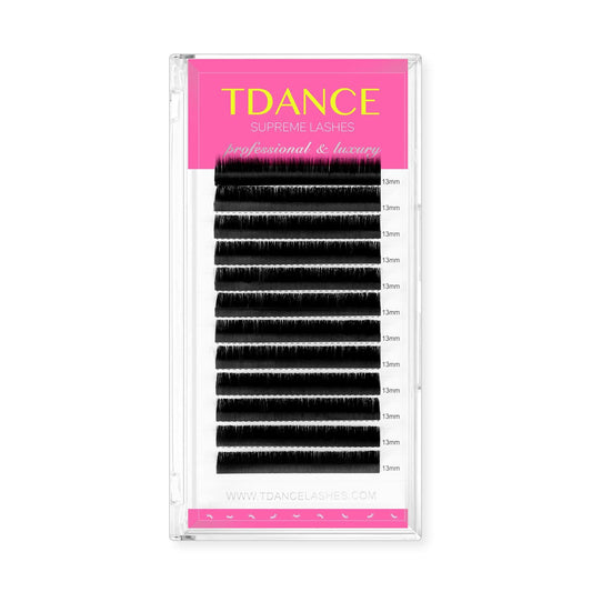TDANCE Lash Extension Matte Black Curl D 0.15mm Thickness 19mm Size