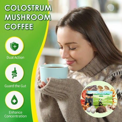 Mutsweet Colostrum Coffee 10 Mushroom Blend Immune Support 15 Servings