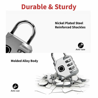 THIRARD 3 Digit Combination Padlock Brass Body Resettable Steel Shackle