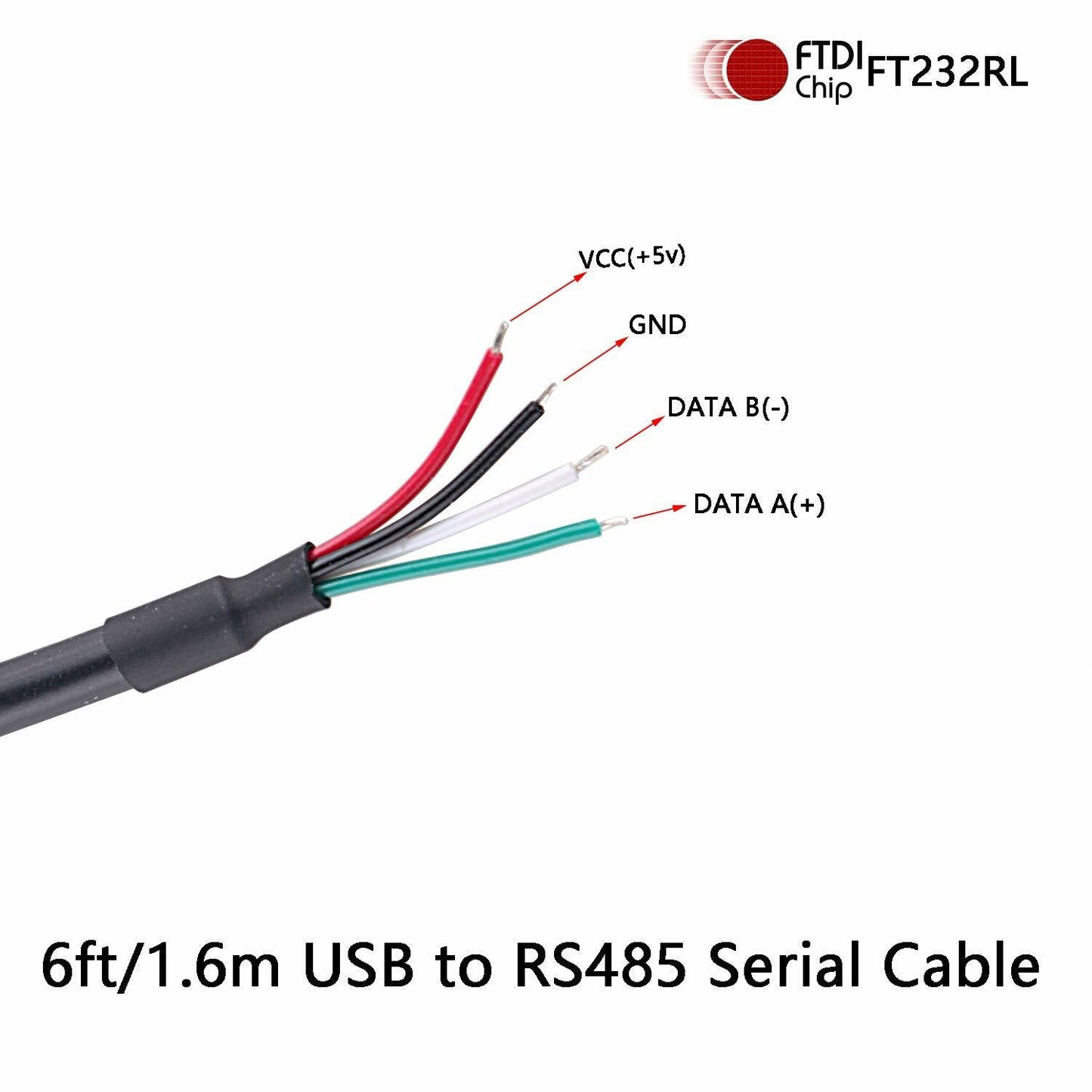 Mendouconert USB to RS485 Serial Converter Cable 4P FT232R Chip 6ft