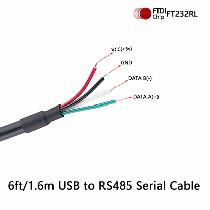 Mendouconert USB to RS485 Serial Converter Cable 4P FT232R Chip 6ft