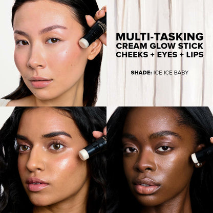 Nudestix Nudies Glow Highlighter Stick Multi-Use Cream Ice Ice Baby 0.24oz
