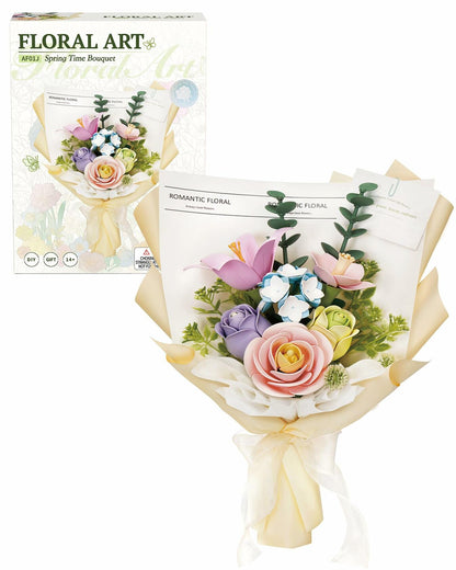ROKR 3D Bouquet Flower Puzzle Kit DIY Floral Yellow Plastic 6 Pieces