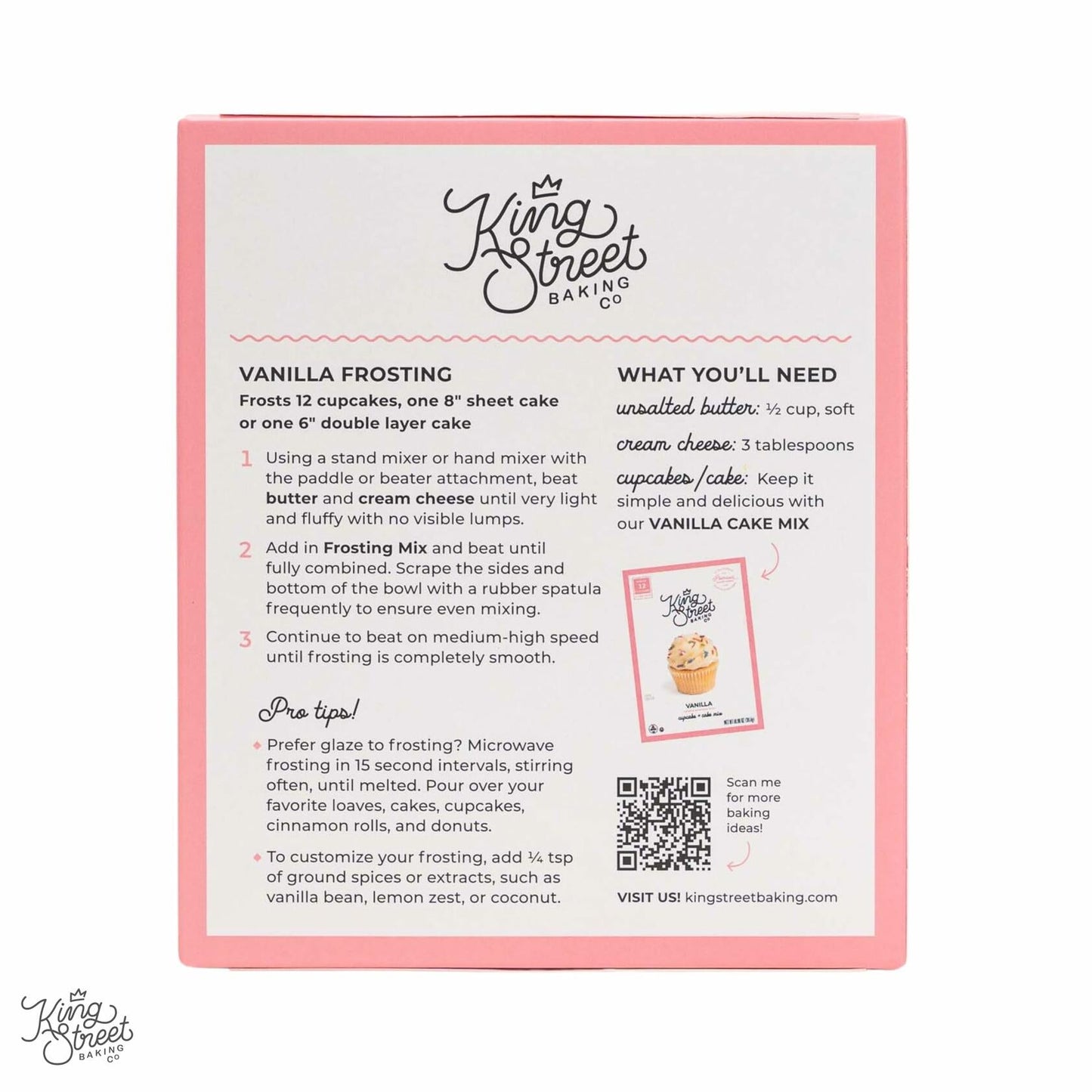 BestBy12/25 King Street Baking Co Vanilla Frosting Mix Organic 1 Pack