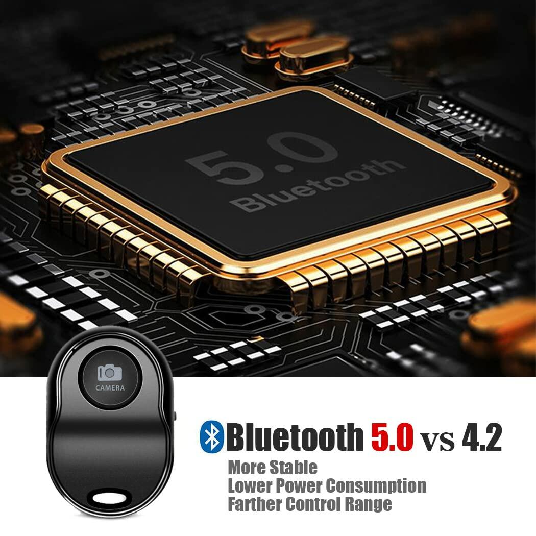 ASHUTB Bluetooth 5.0 Remote Shutter Wireless Selfie Button Blue