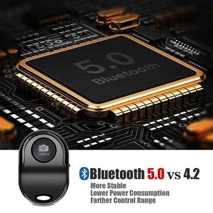 ASHUTB Bluetooth 5.0 Remote Shutter Wireless Selfie Button Blue