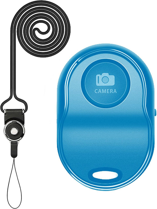 ASHUTB Bluetooth 5.0 Remote Shutter Wireless Selfie Button Blue