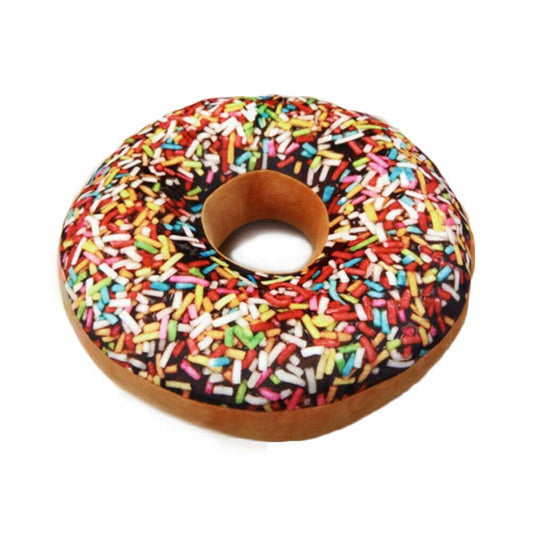 Bettli Chocolate Donut Photoreal Print Throw Pillow Cushion Plush Toy 1 Count