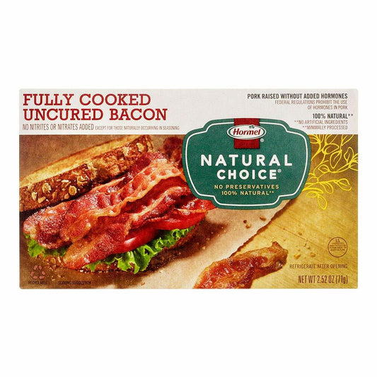 BestBy12/25 Hormel Natural Choice Fully Cooked Uncured Bacon 2.52 oz