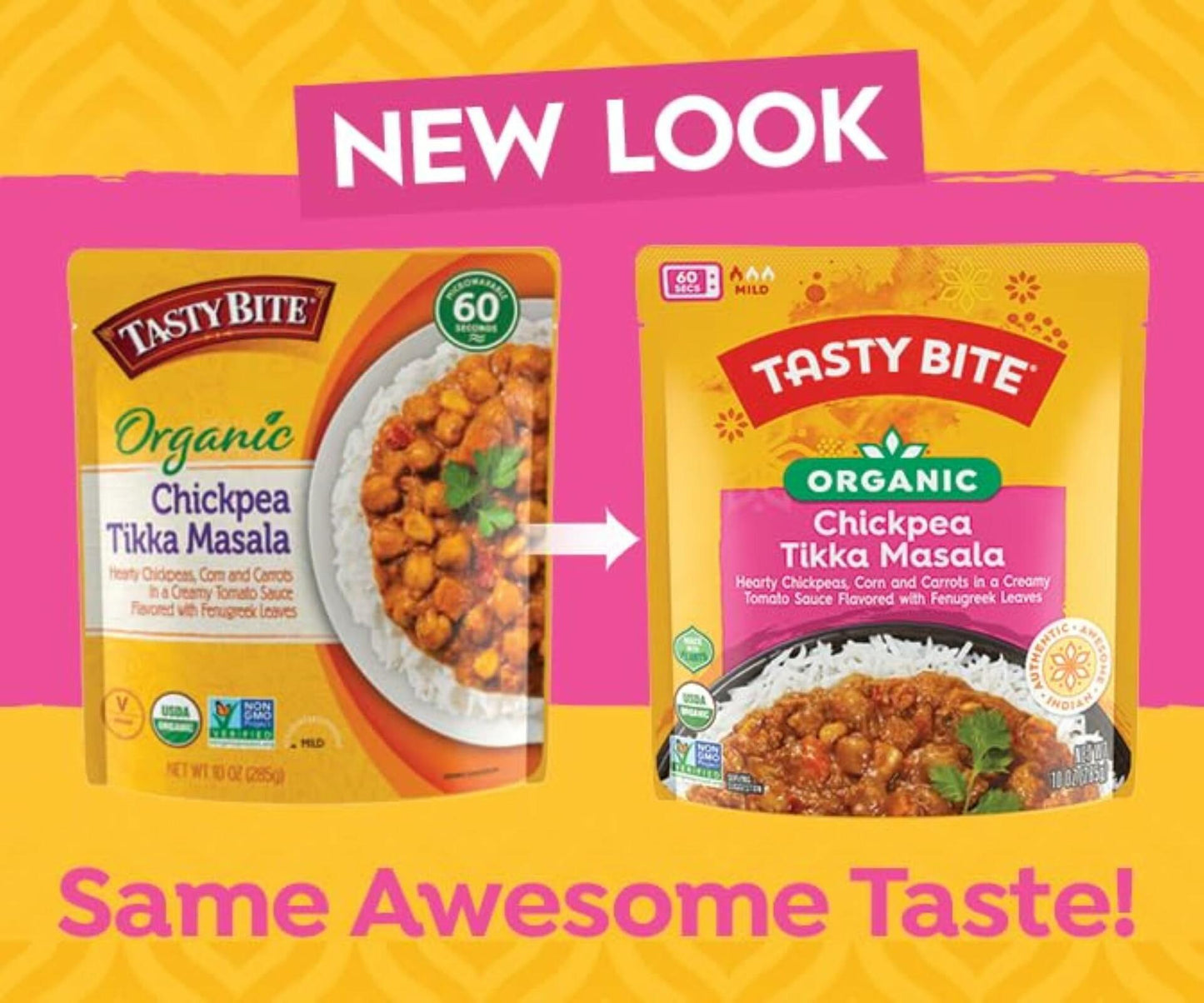 Tasty Bite Organic Chickpea Tikka Masala Vegan 10oz Pack of 6